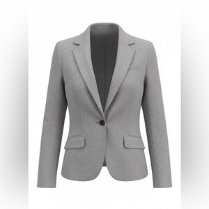 Express Gray Pinstripe Blazer Size 2 Tailored Career Jacket